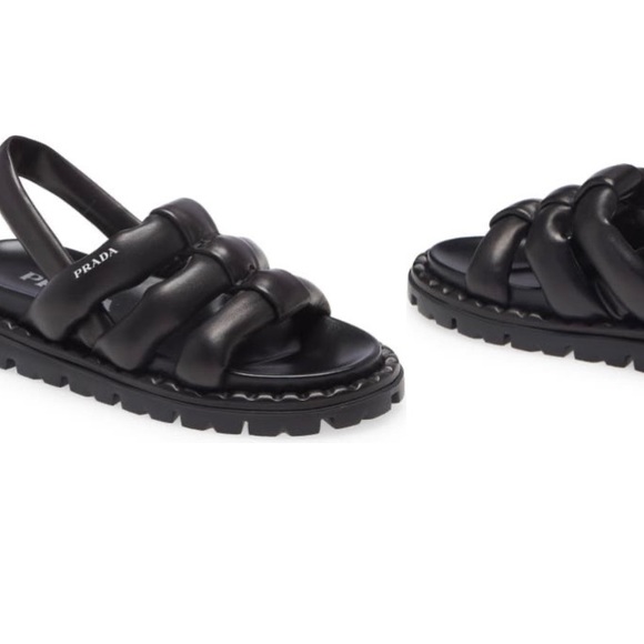 Blow Padded Leather Slingback Sport Sandals - Picture 4 of 7